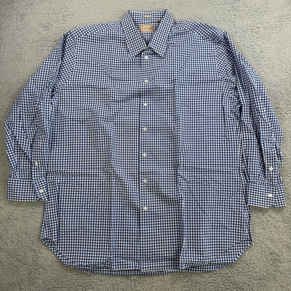 Gitman Bros Shirt Mens 18 34‎ Blue Long Sleeve Button Down Casual USA